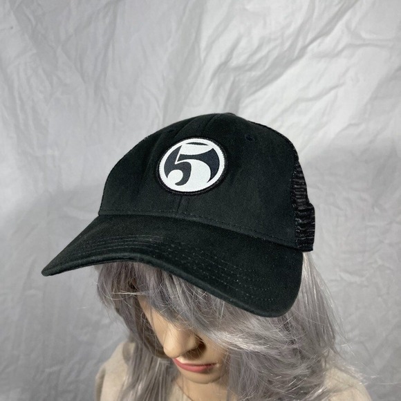 Five Other - FIVE Hat Cap Mens Adjustable Black Vented Baseball Trucker American Snapback